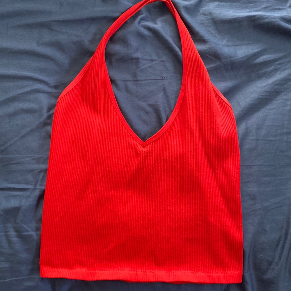 Out from under from urban outfitters. Red halter crop top